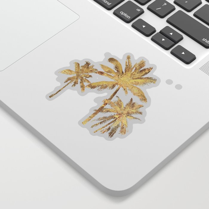 Gold Palm Trees Beach Chic Tropical Sticker