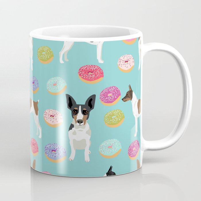 Rat Terrier donuts dog breed pet portrait dog pattern dog breeds gifts for dog lovers Coffee Mug