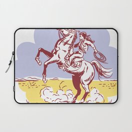 Cowgirl riding a Wild Horse on a Rodeo Laptop Sleeve