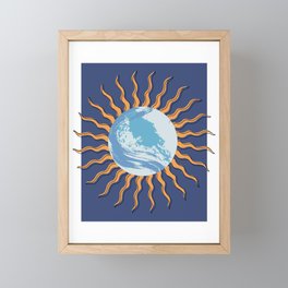 BLUE Earth Sun Framed Mini Art Print