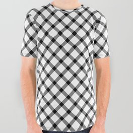 Classic Gingham Black and White - 09 All Over Graphic Tee