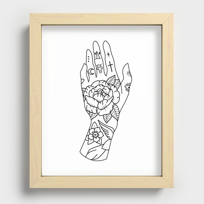 hand tattoo Recessed Framed Print