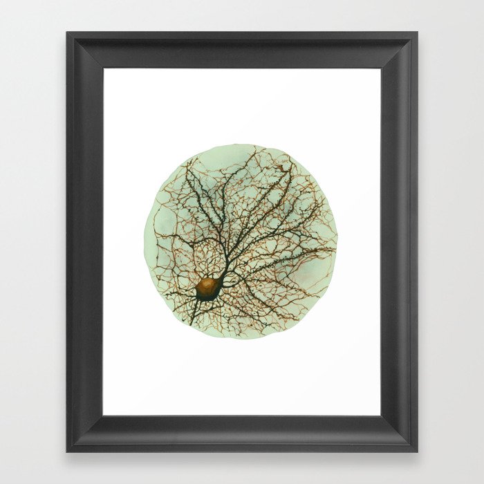 Neuron Watercolour Framed Art Print