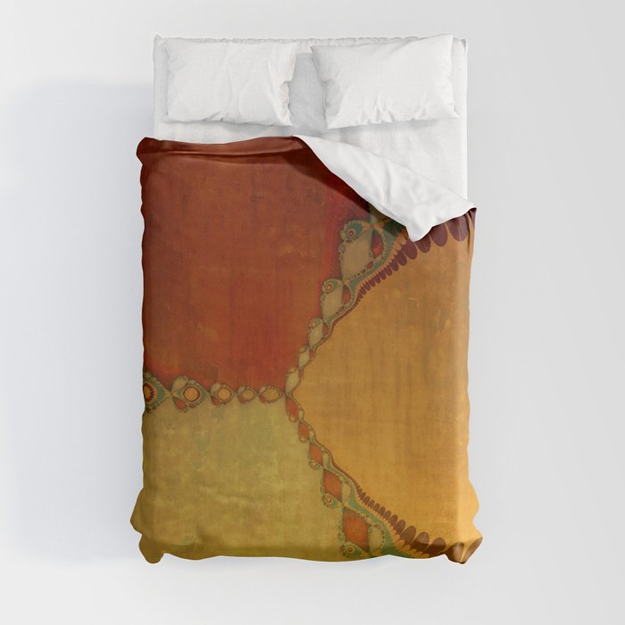 Southwestern Sunset 1 - copper ochre sienna olive gold orange Duvet Cover