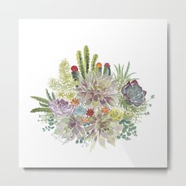 Succulents Metal Print | Holticultural, Home, Succulents, Painting, Lovely, Artwork, Decor, Floral, Plant, Birthday 