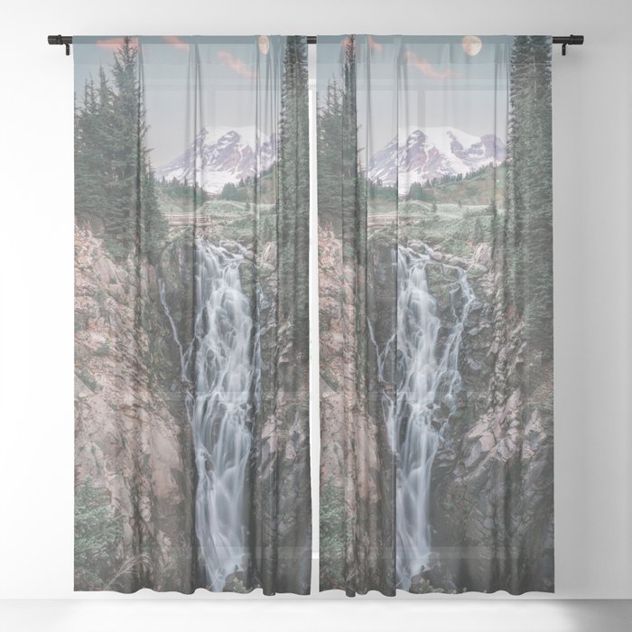 North Cascade Landscape Sheer Curtain