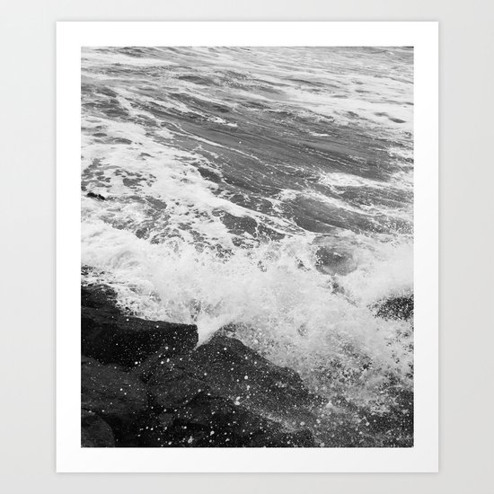 SEA on Black and White Art Print