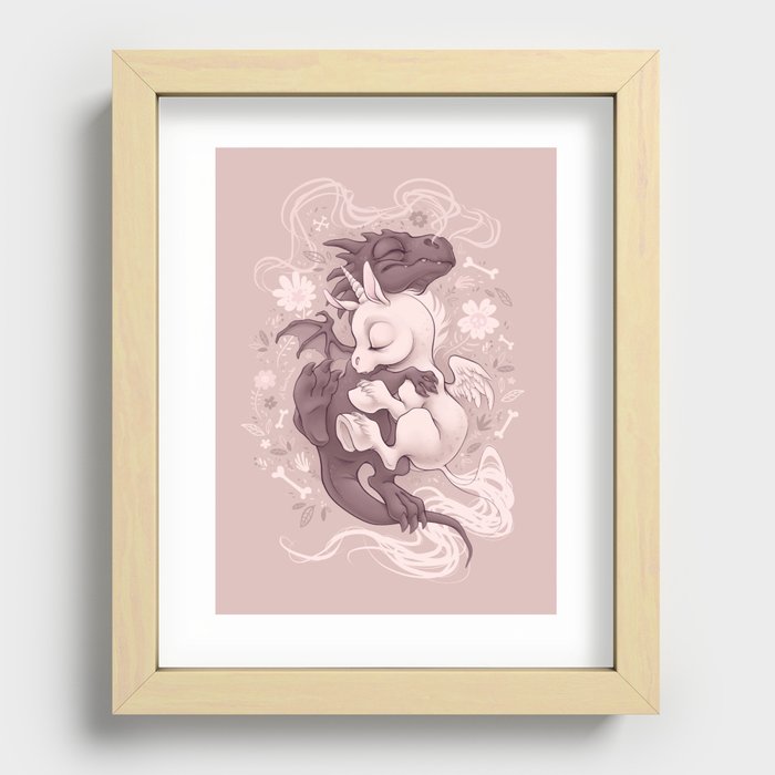 Dragon and Unicorn Recessed Framed Print