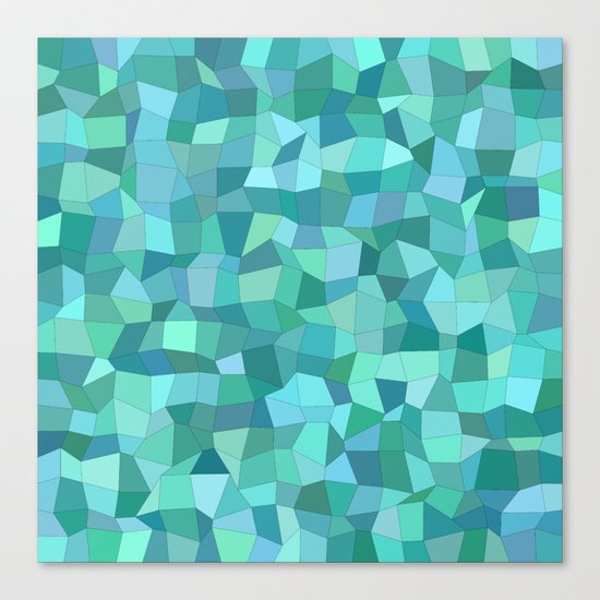 Teal rectangle mosaic Canvas Print