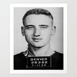 Neal Cassady Mug Shot (Front) Art Print