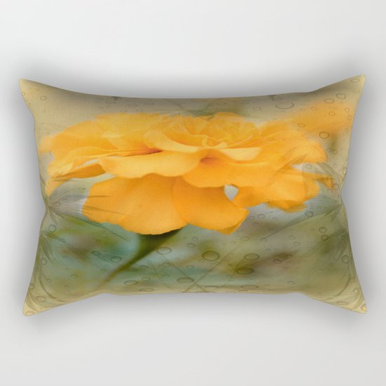 Orange Marigold Raindrop Abstract Rectangular Pillow