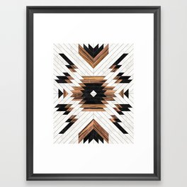 Urban Tribal Pattern No.5 - Aztec - Concrete and Wood Framed Art Print | Aztec, Pattern, Wood, Curated, Ratko, Abstract, Concrete, Indian, Minimalist, Contemporary 