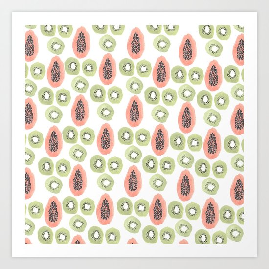 Kiwi and Papaya Art Print