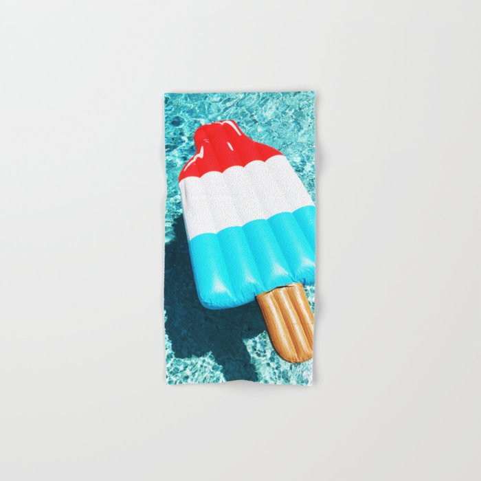 popsicle float all up in our pool Hand & Bath Towel