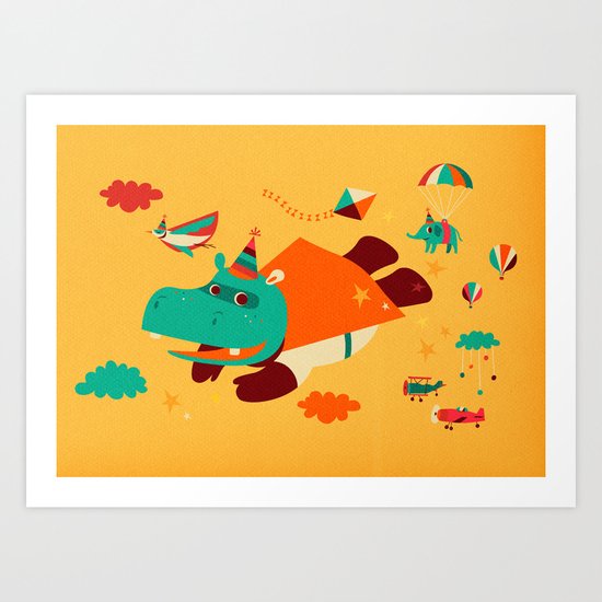 Super Hippo! Art Print