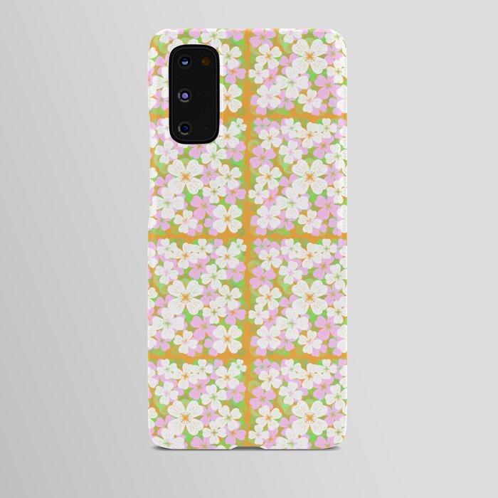 Retro Desert Flowers Pink and Dk Orange Pattern Android Case