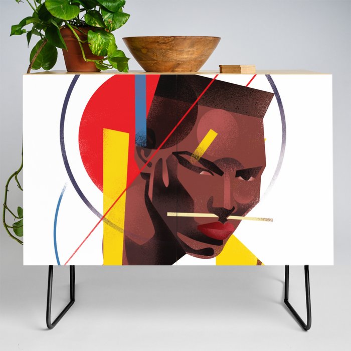 Famous people in a bauhaus style - Grace Jones Credenza