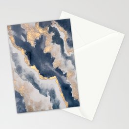 All that Shimmers – Gold + Navy Geode Stationery Card