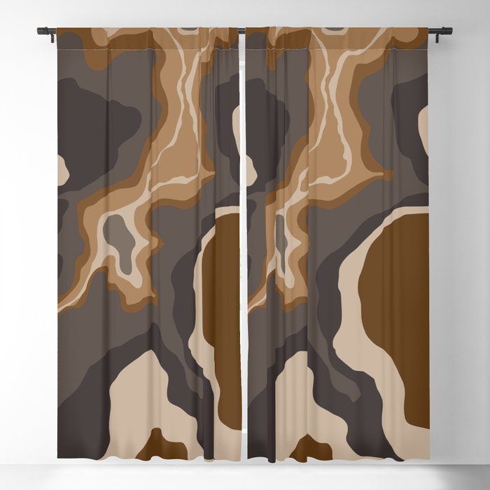 Moody Brown Swirl Blackout Curtain