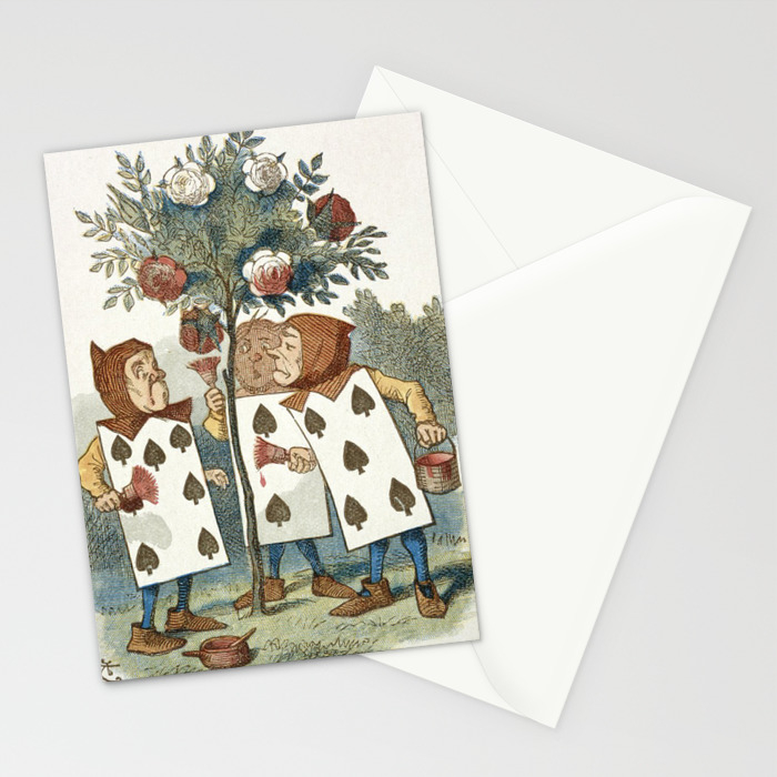 Alice In Wonderland Painting The Roses Stationery Cards By Viktoriusart Society6