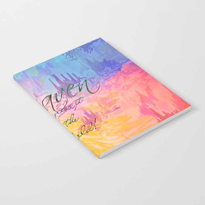 HEAVEN Don't Miss It for the World, Happy Watercolor Pastel Colorful Typography Christian Painting Notebook