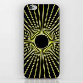 sun with black background iPhone Skin