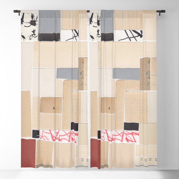 Plan B / Mixed Media Collage Blackout Curtain