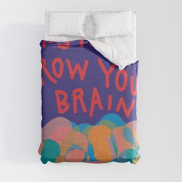 Mistakes grow your brain - Minimal Abstract Shapes Contemporary Organic Lettering Style Duvet Cover