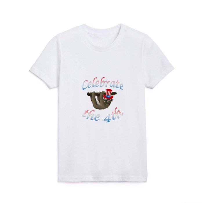 American Sloth Celebrate the 4th Kids T Shirt