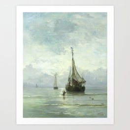 Vintage Ship Painting Art Print