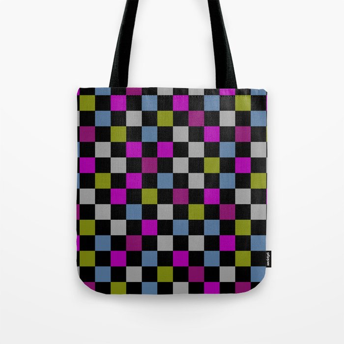 Nightlights Checkered Tote Bag