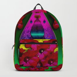 Love heart and flowers in perfect shimmering harmony  Backpack