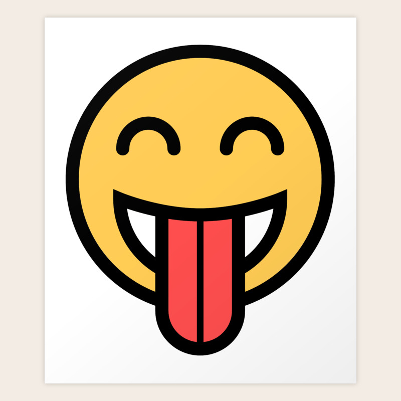 Smiley Face Big Tongue Out Art Print By Dogboo Society6