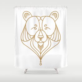 Gold Bear Two Shower Curtain