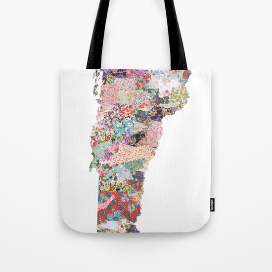 Vermont map Tote Bag