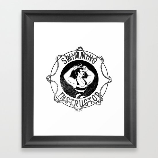 Swimming instructor Framed Art Print