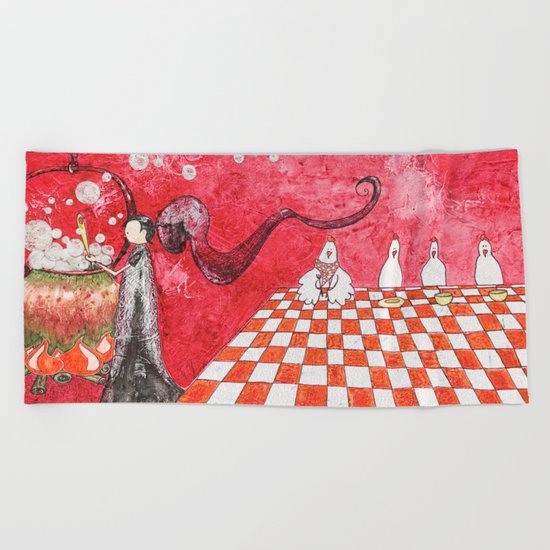 The Tale's Hens Beach Towel