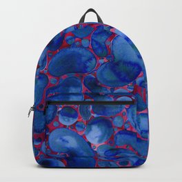 Abstract Watercolor Bubbles (Navy/Red) Backpack | Pattern, Multicolored, Primarycolors, Moody, Eclectic, Hand Painted, Satisfying, Maximalist, Flow, Cool 