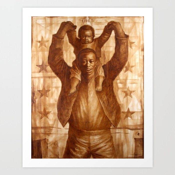 AfricanAmerican Classical Masterpiece 'Black Father & Son, 1865' by