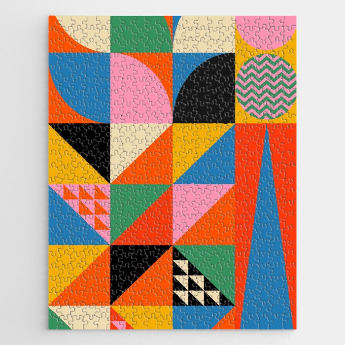 Geometric abstraction in colorful shapes   Jigsaw Puzzle | Graphic-design, Geometric, Colorful, Happy, Humor, Pop-art, Pop-art, Bauhaus, Modern, Memphis
