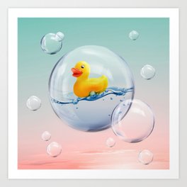 The Bubble Ducky Art Print