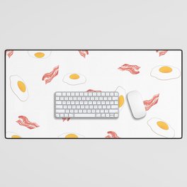 Food pattern ,funny gift idea,bacon and fried eggs Desk Mat
