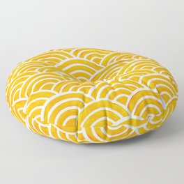 Japanese Seigaiha Wave – Marigold Palette Floor Pillow