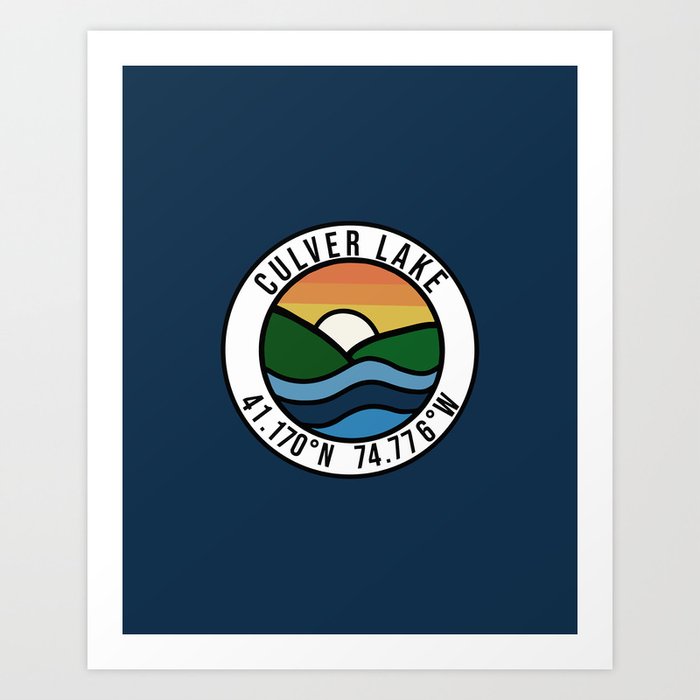 Culver Lake - Navy/Badge Art Print