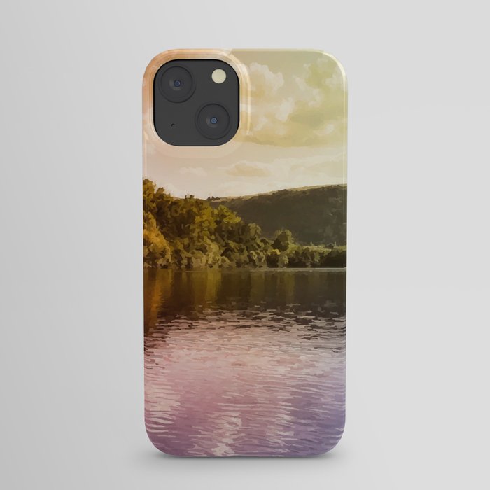 Rainbow mountain lake landscape iPhone Case
