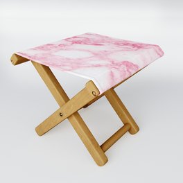 Stylish Chic Pink White Elegant Glitter Marble Folding Stool