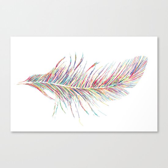 Rainbow Feather Canvas Print