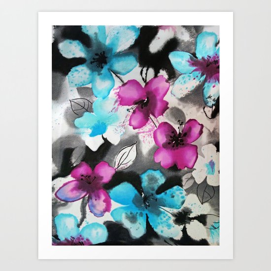 Watercolor flowers Art Print
