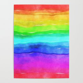Watercolor rainbow Poster