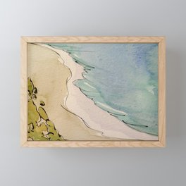 watercolor shoreline Framed Mini Art Print